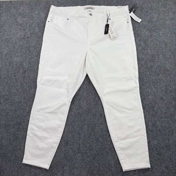 Liverpool Los Angeles Womens Gia Glider Ankle Skinny Jeans Bright White 22W Flaw - Picture 2 of 16